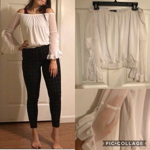 Off the Shoulder White Blouse